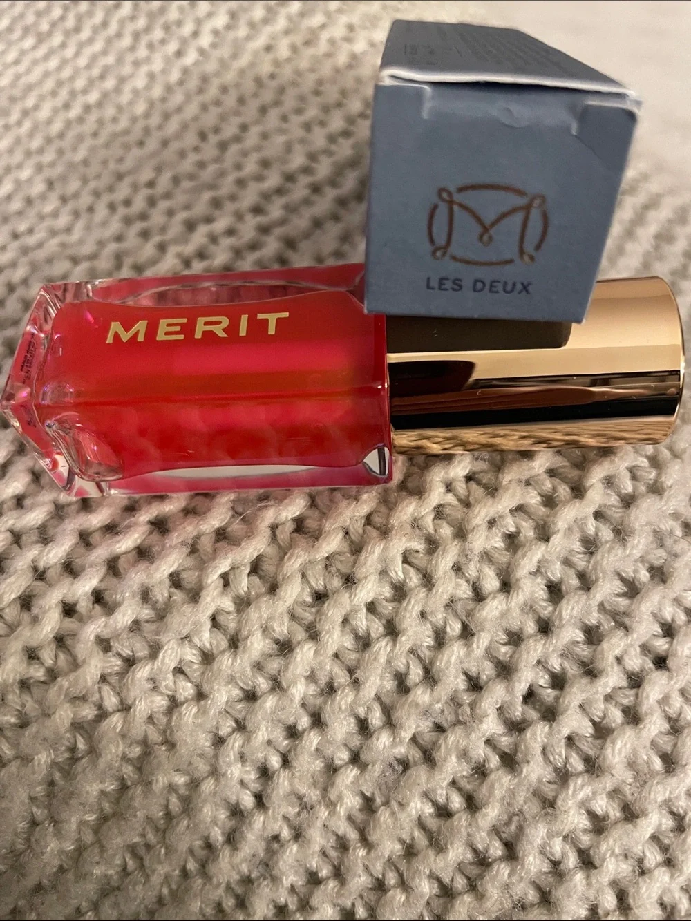 MERIT Tinted Lip Oil in Les Deux (sheer pink)